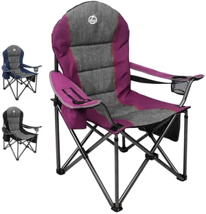 Oversized Portable Camping Chair, Full Padded Outdoor Folding Chair Support 350 LBS, Heavy Duty Lawn Chair with Cup Holder, Cooler Bag, Lumbar Support, Head Pocket for Adult (Purple) Oversized Portable Camping Chair, Full Padded Outdoor Folding Chair Support 350 LBS, Heavy Duty Lawn Chair with Cup Holder, Cooler Bag, Lumbar Support, Head Pocket for Adult (Purple)