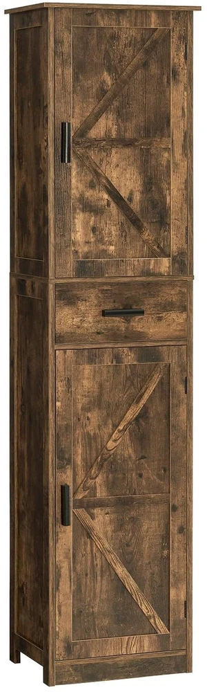 Tall Bathroom Cabinet, Storage Cabinet with 6 Shelves & Drawer | Bathroom Storage Cabinet with Adjustable Shelves, Tall Cabinet for Living Room, Home Office, Brown Tall Bathroom Cabinet, Storage Cabinet with 6 Shelves & Drawer | Bathroom Storage Cabinet with Adjustable Shelves, Tall Cabinet for Living Room, Home Office, Brown