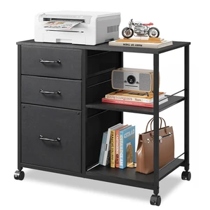 3 Drawer Mobile File Cabinet, Fabric Lateral Filing Cabinet | Rolling Printer Stand with Open Storage Shelf, Fits A4 or Letter Size for Home Office, Black 3 Drawer Mobile File Cabinet, Fabric Lateral Filing Cabinet | Rolling Printer Stand with Open Storage Shelf, Fits A4 or Letter Size for Home Office, Black