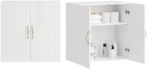 Wall Cabinet Laundry Room, Medicine Cabinet for Bathroom Kitchen Garage, Wall Storage Cabinet with Adjustable Shelf, White FRG231-W Wall Cabinet Laundry Room, Medicine Cabinet for Bathroom Kitchen Garage, Wall Storage Cabinet with Adjustable Shelf, White FRG231-W