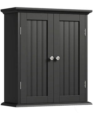 Bathroom Wall Cabinet with 2 Doors, Over The Toilet | 8.8"D x 21.1"W x 24"H, Medicine Cabinet, Adjustable Shelves, Cupboard, Black Bathroom Wall Cabinet with 2 Doors, Over The Toilet | 8.8"D x 21.1"W x 24"H, Medicine Cabinet, Adjustable Shelves, Cupboard, Black