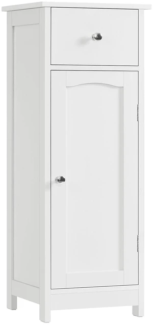 Small Bathroom Storage Cabinet, Small Bathroom Cabinet with Drawer & Storage Shelf, Free-Standing Organizer Cabinets for Hallway/Living Room, White Small Bathroom Storage Cabinet, Small Bathroom Cabinet with Drawer & Storage Shelf, Free-Standing Organizer Cabinets for Hallway/Living Room, White