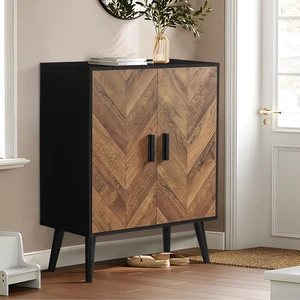 Storage Cabinet with 2 Shelves & Doors, Sideboard Buffet Cabinet with Storage, Entryway Cabinets, Accent Cabinets for Living Room, Dining Room, Entryway, Black Storage Cabinet with 2 Shelves & Doors, Sideboard Buffet Cabinet with Storage, Entryway Cabinets, Accent Cabinets for Living Room, Dining Room, Entryway, Black