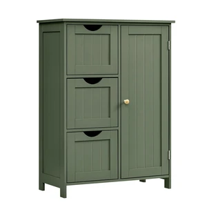 Bathroom Floor Storage Cabinet, 3 Drawers, Forest Green | Bathroom Storage Unit, 3 Drawers, 23.6"L x 11.8"W x 31.9"H, SOFIE Collection UBBC049C01 Bathroom Floor Storage Cabinet, 3 Drawers, Forest Green | Bathroom Storage Unit, 3 Drawers, 23.6"L x 11.8"W x 31.9"H, SOFIE Collection UBBC049C01