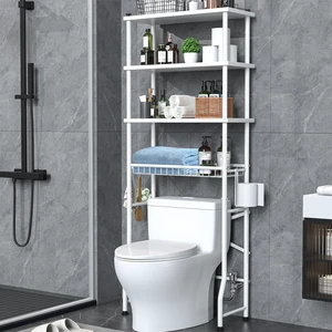 Over the Toilet Storage shelf, 4-Tier Bathroom Organizer Rack, Easy To Install with Adjustable Feet Pad and Basket Freestanding Bathroom Shelves Above Toilet, Space Saver Toilet Storage Cabinet(White) Over the Toilet Storage shelf, 4-Tier Bathroom Organizer Rack, Easy To Install with Adjustable Feet Pad and Basket Freestanding Bathroom Shelves Above Toilet, Space Saver Toilet Storage Cabinet(White)