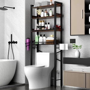 Over The Toilet Storage Cabinet,4 Tier Bathroom Organizers and Storage With Adjustable Shelf Waterproof Feet Pad and Basket ,Multifunctional Space Saver Freestanding Bathroom Shelves With Dividers Over The Toilet Storage Cabinet,4 Tier Bathroom Organizers and Storage With Adjustable Shelf Waterproof Feet Pad and Basket ,Multifunctional Space Saver Freestanding Bathroom Shelves With Dividers