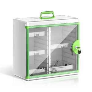 Lockable Medicine Cabinet with Key Lock, 6 Removable Organizer Trays | Portable with Handle, Aluminum Alloy Medication Storage Box Wall Mounted for Home,Bathroom,Office, 13.6*6.5*12.4 Inch Lockable Medicine Cabinet with Key Lock, 6 Removable Organizer Trays | Portable with Handle, Aluminum Alloy Medication Storage Box Wall Mounted for Home,Bathroom,Office, 13.6*6.5*12.4 Inch