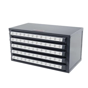 Drill Bit Dispenser Cabinet, Five-Drawer Drill Bit Dispenser, 1/2" Reduced Shank Drill Bit Organizer Cabinet, Drill Dispenser Organizer Cabinet for Sizes 33/64" to 63/64" in 1/64" Increments Drill Bit Dispenser Cabinet, Five-Drawer Drill Bit Dispenser, 1/2" Reduced Shank Drill Bit Organizer Cabinet, Drill Dispenser Organizer Cabinet for Sizes 33/64" to 63/64" in 1/64" Increments