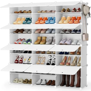 Shoe Rack Organizer 48 Pair Modular Shoe Storage Cabinet for Closet | PP Plastic, Sturdy Steel Frame, Waterproof, Dustproof, Easy Clean, Shoe Shelves for Closet Garage Hallway Bedroom Entryway Shoe Rack Organizer 48 Pair Modular Shoe Storage Cabinet for Closet | PP Plastic, Sturdy Steel Frame, Waterproof, Dustproof, Easy Clean, Shoe Shelves for Closet Garage Hallway Bedroom Entryway