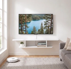 Floating TV Stand, Wall Mounted Entertainment Center and Cabinet Shelf, TV Console with Storage, Media Console for DVD Player, Space-Saving Under TV Shelf for Bedroom, Living Room (White) Floating TV Stand, Wall Mounted Entertainment Center and Cabinet Shelf, TV Console with Storage, Media Console for DVD Player, Space-Saving Under TV Shelf for Bedroom, Living Room (White)