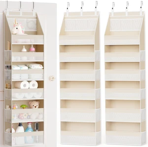 2 Pack Over the Door Organizer, 6-Shelf Closet Hanging Storage with 13 Mesh Pockets, 55lbs Capacity Behind the Door Storage for Baby Nursery, Bathroom, Bedroom, and Dorm, Beige 2 Pack Over the Door Organizer, 6-Shelf Closet Hanging Storage with 13 Mesh Pockets, 55lbs Capacity Behind the Door Storage for Baby Nursery, Bathroom, Bedroom, and Dorm, Beige
