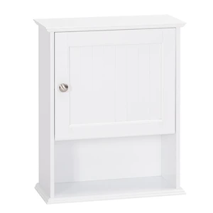Bathroom Wall Cabinet Over Toilet, Small Medicine Cabinet, White | FSC-Certified Wood, Adjustable Shelf, Single Beadboard Door, Open Bottom Shelf, Compact Wall Storage for Bathroom or Kitchen Bathroom Wall Cabinet Over Toilet, Small Medicine Cabinet, White | FSC-Certified Wood, Adjustable Shelf, Single Beadboard Door, Open Bottom Shelf, Compact Wall Storage for Bathroom or Kitchen