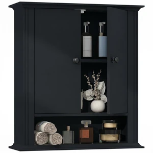 Bathroom Wall Cabinet, Over The Toilet Storage With Adjustable Shelf | | Wall Mount Hanging Design,Over-Toilet Storage,2 Magnetic Doors,Black Finish,Use for Bathroom,Kitchen,Laundry Room Bathroom Wall Cabinet, Over The Toilet Storage With Adjustable Shelf | | Wall Mount Hanging Design,Over-Toilet Storage,2 Magnetic Doors,Black Finish,Use for Bathroom,Kitchen,Laundry Room