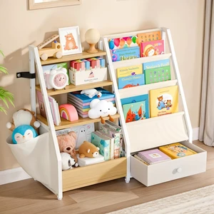 Kids Bookshelf and Toy Storage - Toddler Baby Bookcase for Nursery | Book Shelf for Kids Rooms, Montessori Toy Organizer, Burlywood Kids Bookshelf and Toy Storage - Toddler Baby Bookcase for Nursery | Book Shelf for Kids Rooms, Montessori Toy Organizer, Burlywood