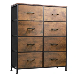 8 Drawer Fabric Dresser for Bedroom, Tall Storage Tower, Rustic Brown | 8-drawer tall storage tower with fabric bins and wood tabletop, breathable non-woven, perfect for bedroom closet dorm 8 Drawer Fabric Dresser for Bedroom, Tall Storage Tower, Rustic Brown | 8-drawer tall storage tower with fabric bins and wood tabletop, breathable non-woven, perfect for bedroom closet dorm