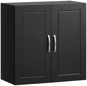 Bathroom Kitchen Wall Cabinet, Garage or Laundry Room Storage Medicine Cabinet, Linen Tower Bath Cabine with Shelf, Black FRG231-SCH Bathroom Kitchen Wall Cabinet, Garage or Laundry Room Storage Medicine Cabinet, Linen Tower Bath Cabine with Shelf, Black FRG231-SCH