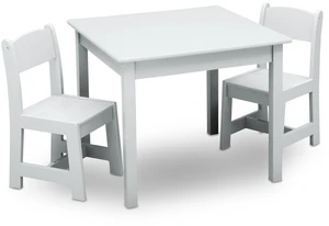 MySize Kids Wood Table and Chair Set (2 Chairs Included) - Ideal for Arts & Crafts, Snack Time, & More - Greenguard Gold Certified, Bianca White, 3 Piece Set MySize Kids Wood Table and Chair Set (2 Chairs Included) - Ideal for Arts & Crafts, Snack Time, & More - Greenguard Gold Certified, Bianca White, 3 Piece Set