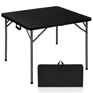 34" Square Folding Card Table, Fold in Half Heavy Duty Portable Table with Removable Legs and Carrying Handle, White | HDPE Top for Indoor Outdoor Camping,Picnic,Party,Kitchen 34" Square Folding Card Table, Fold in Half Heavy Duty Portable Table with Removable Legs and Carrying Handle, White | HDPE Top for Indoor Outdoor Camping,Picnic,Party,Kitchen