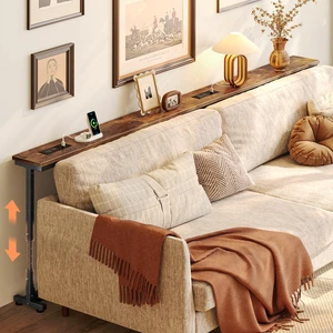 78.7 Inch Height Adjustable Behind Couch Table with Power Outlets | 23.9-34.4 Range, Sofa Tables Narrow Long with USB-C Ports, Skinny Console Table, for Small Spaces,Rustic Brown 78.7 Inch Height Adjustable Behind Couch Table with Power Outlets | 23.9-34.4 Range, Sofa Tables Narrow Long with USB-C Ports, Skinny Console Table, for Small Spaces,Rustic Brown