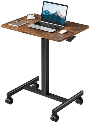 Mobile Rolling Desk with Wheels, Small Standing Desks Rustic Brown | Height Adjustable Portable Rolling Table for Laptop PC, Computer Workstation for Home Office, Study, Bedroom Mobile Rolling Desk with Wheels, Small Standing Desks Rustic Brown | Height Adjustable Portable Rolling Table for Laptop PC, Computer Workstation for Home Office, Study, Bedroom