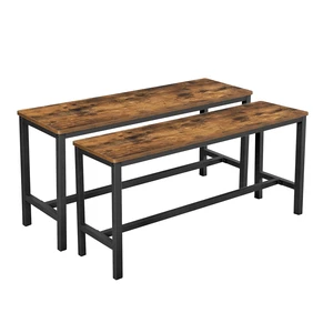 Dining Bench Set of 2, 42.5'' Kitchen Bench | Industrial Style, Steel Metal Frame, for Kitchen, Dining Room, Living Room, Entryway, Rustic Brown and Black, UKTB33X Dining Bench Set of 2, 42.5'' Kitchen Bench | Industrial Style, Steel Metal Frame, for Kitchen, Dining Room, Living Room, Entryway, Rustic Brown and Black, UKTB33X