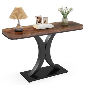 Industrial Entryway Console Table, Compact Foyer Hallway Accent Table for Small Space Industrial Entryway Console Table, Compact Foyer Hallway Accent Table for Small Space