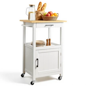 Kitchen Island Cart with Single Door Cabinet, Mobile Carts with Drawer, Towel Rack, Hooks, Portable Table on Swivel Wheels, Small Coffee Islands Microwave Stand for Dining Room, 18x23 in, White Kitchen Island Cart with Single Door Cabinet, Mobile Carts with Drawer, Towel Rack, Hooks, Portable Table on Swivel Wheels, Small Coffee Islands Microwave Stand for Dining Room, 18x23 in, White