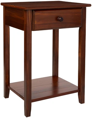 Owl Night Stand with USB Port Charging Station and Drawer, 17.5"W x 14.25"D x 24.5"H, Warm Brown Owl Night Stand with USB Port Charging Station and Drawer, 17.5"W x 14.25"D x 24.5"H, Warm Brown