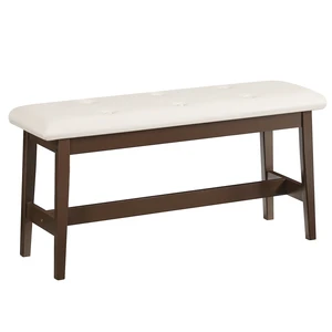 Dining Bench, Bamboo Dining Room Bench with PU Leather Upholstered Seat, for Kitchen, Living Room, Hallway, Kitchen, Entryway, Beige and Brown CE13CD01 Dining Bench, Bamboo Dining Room Bench with PU Leather Upholstered Seat, for Kitchen, Living Room, Hallway, Kitchen, Entryway, Beige and Brown CE13CD01
