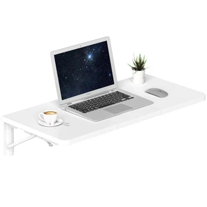 Wall Mounted Folding Desk for Small Spaces - White, 29.9 x 15.7inch | Heavy-duty Brackets, Space-saving, Use as Home Office Computer Desk, Drop Leaf Dining Table, Laundry Shelf, or Balcony Table Wall Mounted Folding Desk for Small Spaces - White, 29.9 x 15.7inch | Heavy-duty Brackets, Space-saving, Use as Home Office Computer Desk, Drop Leaf Dining Table, Laundry Shelf, or Balcony Table