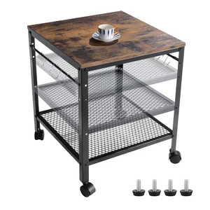 Rustic End Table, 2-Tier Side Table with Adjustable Height Shelf, 19.7" x 19.7" x 24", 143 lb Weight Capacity, Great for Mini Fridge Stand, Printer Stand, Aquarium Stand, Nightstand, Coffee Table Rustic End Table, 2-Tier Side Table with Adjustable Height Shelf, 19.7" x 19.7" x 24", 143 lb Weight Capacity, Great for Mini Fridge Stand, Printer Stand, Aquarium Stand, Nightstand, Coffee Table