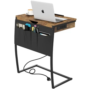 TV Tray Table for Eating on Couch, Tiltable 0-52°, Hidden Storage | Laptop Desk for Couch with Storage & Charging Station, TV Dinner Trays for Small Spaces, C Shaped End Table, Rustic Brown TV Tray Table for Eating on Couch, Tiltable 0-52°, Hidden Storage | Laptop Desk for Couch with Storage & Charging Station, TV Dinner Trays for Small Spaces, C Shaped End Table, Rustic Brown