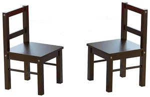 Child's Wooden Chair Pair for Play or Activity, Set of 2, Espresso | Toddler Chairs for Table, Durable Solid Wood, Slatted Back, Water-based Paint for toddlers ages 3-8 Child's Wooden Chair Pair for Play or Activity, Set of 2, Espresso | Toddler Chairs for Table, Durable Solid Wood, Slatted Back, Water-based Paint for toddlers ages 3-8