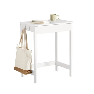 Small Writing Desk with MDF Drawers | 24 inch Mini Desk with Side Hooks Suitable for Children Teenagers in Bedroom, Dorm, Living Room (White, FWT43-W) Small Writing Desk with MDF Drawers | 24 inch Mini Desk with Side Hooks Suitable for Children Teenagers in Bedroom, Dorm, Living Room (White, FWT43-W)
