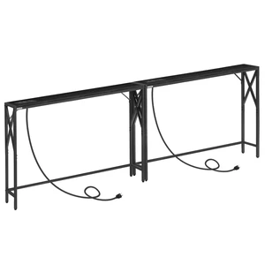 78.7" Sofa Table Behind Couch, Narrow Long Table with Outlet | 2 Pack, 5.9"D Long Skinny Design, Console Table Behind Couch, Industrial Style, Back of Couch Table for Living Room, Foyer 78.7" Sofa Table Behind Couch, Narrow Long Table with Outlet | 2 Pack, 5.9"D Long Skinny Design, Console Table Behind Couch, Industrial Style, Back of Couch Table for Living Room, Foyer
