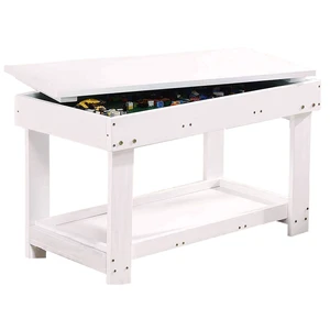 Kids Activity Table with Board and Storage for Bricks Activity Play Table (White Double Table) Kids Activity Table with Board and Storage for Bricks Activity Play Table (White Double Table)