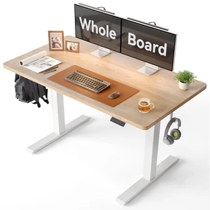 48 x 24 Large One-Piece Electric Adjustable Standing Desk, Maple | Height Adjustable Electric Computer Home Office Sit Stand up Workstation, with Memory Presets, Headphone Hook 48 x 24 Large One-Piece Electric Adjustable Standing Desk, Maple | Height Adjustable Electric Computer Home Office Sit Stand up Workstation, with Memory Presets, Headphone Hook