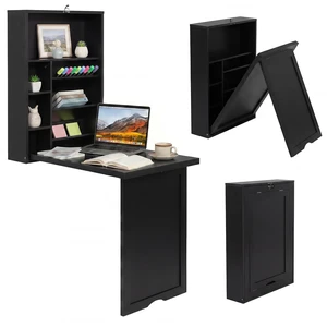 Folding Wall Mounted Desk, Convertible Fold Out Writing Table | Fold Out, Convertible, Large Storage Area, Wood, Home Office Writing Folding Wall Mounted Desk, Convertible Fold Out Writing Table | Fold Out, Convertible, Large Storage Area, Wood, Home Office Writing