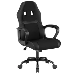 Office Chair PC Gaming Chair Cheap Desk Chair Ergonomic PU Leather Executive Computer Chair Lumbar Support for Women, Men (Black) Office Chair PC Gaming Chair Cheap Desk Chair Ergonomic PU Leather Executive Computer Chair Lumbar Support for Women, Men (Black)