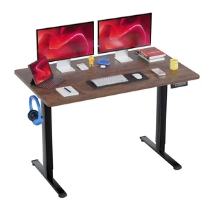 48 Inch Electric Standing Desk Computer Desk with Large Space and Headphone Holder Office Desk with Electric Lifting and 2 Memory Function for Office Meeting Room,Brown 48 Inch Electric Standing Desk Computer Desk with Large Space and Headphone Holder Office Desk with Electric Lifting and 2 Memory Function for Office Meeting Room,Brown