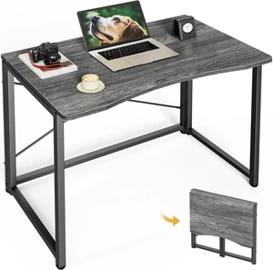 Folding Desk for Small Spaces, 31.5 Inch Foldable Computer Table | Easy Assembly, Small Writing Work Office Computer Desk, for Home Office, Study, Bedroom, Dorm, Space Saving, Grey Folding Desk for Small Spaces, 31.5 Inch Foldable Computer Table | Easy Assembly, Small Writing Work Office Computer Desk, for Home Office, Study, Bedroom, Dorm, Space Saving, Grey