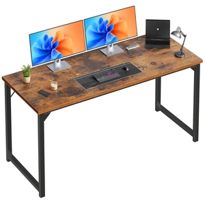 63-in Computer Desk for Bedroom Home Office, Rustic Brown | Home Office Gaming Writing Desks with Sturdy Metal Frame, Modern Study Work PC Table with Reinforcement Design 63-in Computer Desk for Bedroom Home Office, Rustic Brown | Home Office Gaming Writing Desks with Sturdy Metal Frame, Modern Study Work PC Table with Reinforcement Design
