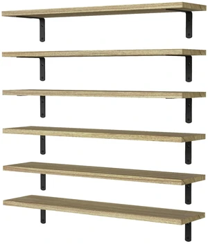 24'' Long Floating Shelves for Wall Decor & Storage, Rustic Brown | Wood Farmhouse Book Shelves for Bedroom, Bathroom, Living Room, Kitchen, Office, Laundry Room, Study Room Display, 6Pcs 24'' Long Floating Shelves for Wall Decor & Storage, Rustic Brown | Wood Farmhouse Book Shelves for Bedroom, Bathroom, Living Room, Kitchen, Office, Laundry Room, Study Room Display, 6Pcs