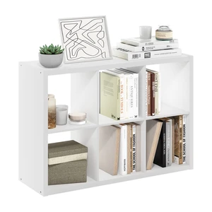 CUBICLE 6-Cube Book Shelf, Extra Thick Frame Bookshelf, White | 14.6" x 44" x 30", Horizontally & Vertically Reversible Bookcase with Open Back, for Living Room, Bedroom, Home Office CUBICLE 6-Cube Book Shelf, Extra Thick Frame Bookshelf, White | 14.6" x 44" x 30", Horizontally & Vertically Reversible Bookcase with Open Back, for Living Room, Bedroom, Home Office