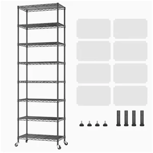 8 Shelves Storage Wire Shelf Closet Metal Shelving Pantry Wheels | Shelf Bathroom Organizers Metal Kitchen Garage Shelving Unit Laundry Room Organization Home Rack Net Basket with Wheels 8 Shelves Storage Wire Shelf Closet Metal Shelving Pantry Wheels | Shelf Bathroom Organizers Metal Kitchen Garage Shelving Unit Laundry Room Organization Home Rack Net Basket with Wheels