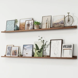 Picture Ledge Shelf, Long Floating Shelves for Wall, 72" W Set of 2, Walnut | FSC Certified Engineered Wood, Wall Mounted Bookshelf, for Nursery Living Room Bedroom, Easy Install Picture Ledge Shelf, Long Floating Shelves for Wall, 72" W Set of 2, Walnut | FSC Certified Engineered Wood, Wall Mounted Bookshelf, for Nursery Living Room Bedroom, Easy Install