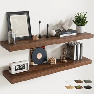 48 Inch Floating Shelves, 9"Deep Wall Shelf, 60 Lbs Capacity, Walnut, 2pcs | Invisible Brackets, FSC Certified Engineered Wood, Photo Gallery, Living Room Bedroom Office Kitchen Home Decor & Storage 48 Inch Floating Shelves, 9"Deep Wall Shelf, 60 Lbs Capacity, Walnut, 2pcs | Invisible Brackets, FSC Certified Engineered Wood, Photo Gallery, Living Room Bedroom Office Kitchen Home Decor & Storage