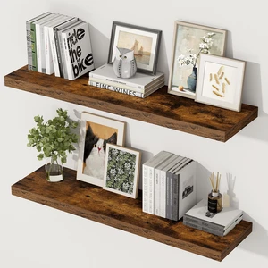 36 Inch Floating Shelves, 12 Inch Deep Floating Shelves for Wall, Extra Deeper & Thicker Wooden Wall Shelf with Invisible Brackets, Shelf for Bedroom Home DecorRustic Brown, Set of 2 36 Inch Floating Shelves, 12 Inch Deep Floating Shelves for Wall, Extra Deeper & Thicker Wooden Wall Shelf with Invisible Brackets, Shelf for Bedroom Home DecorRustic Brown, Set of 2