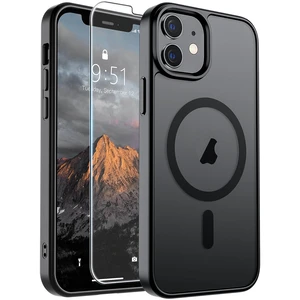 Magnetic for iPhone 12 Mini Case/iPhone 13 Mini Case Black | With Screen Protector, Translucent Matte, Compatible with MagSafe, Military Grade Drop Proof, Rugged Shockproof Protective Magnetic for iPhone 12 Mini Case/iPhone 13 Mini Case Black | With Screen Protector, Translucent Matte, Compatible with MagSafe, Military Grade Drop Proof, Rugged Shockproof Protective