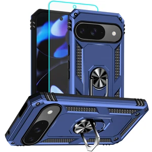 for Pixel 9 Case/Pixel 9 Pro Case with Screen Protector: 360°Grade Rotatable Kickstand (Non-Slip) Military-Grade Drop and Shock Protection - Case for Google Pixel 9/9 Pro (Blue)